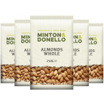 Minton & Donello Whole Almonds | Natural Nuts | 6 x 250g (1.5kg)