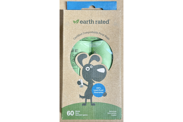 Earth Rated Certified Compostable Dog Poop Bags Unscented 6 x 60 Bags