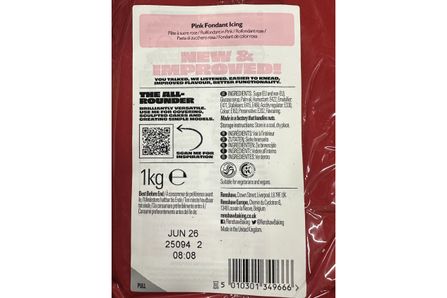 Renshaw Just Roll With It Pink Fondant Icing | 1kg Ready to Roll