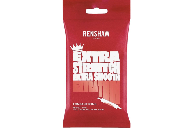 Renshaw Red Extra Stretch, Smooth & Thin Fondant Icing, 1 kg (Pack of 1) - Ready to Roll Icing for Cakes