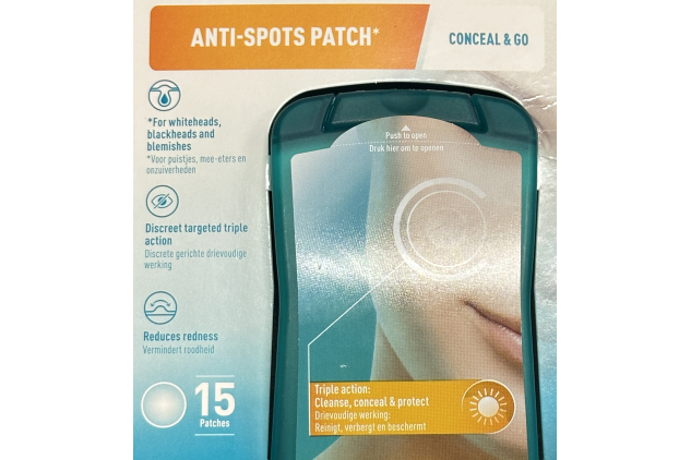 Anti-Spots Conceal & Go Hydrocolloid Pimple Patches | Discreet Day Use | 15 Patches