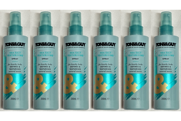 Toni & Guy Sea Salt Texturising Spray | Defines Natural Waves | 200ml (Pack of 6)