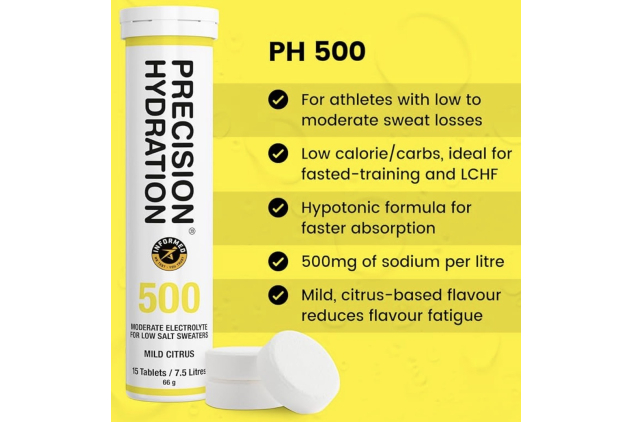 Precision Hydration PH 500 Electrolyte Tablets Mild Citrus | 6 x 15 Tablets