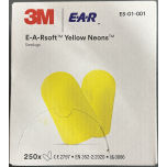 3M E-A-Rsoft Yellow Neons Foam Earplugs | High Noise Reduction | 250 Pairs