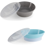 Twistshake Baby Bowl with Airtight Lid | BPA-Free Feeding Bowl with Silicone Base | 2 Pack