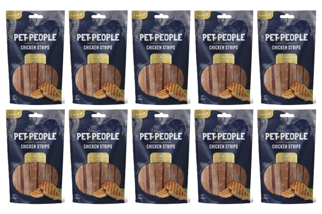 Pet People Chicken Strips Dog Treats | Natural Grain Free Chews | 10 x 80g