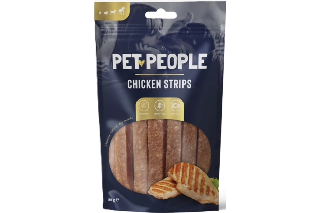 Pet People Chicken Strips Dog Treats | Natural Grain Free Chews | 10 x 80g