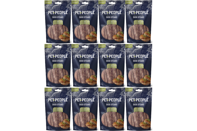 Pet People Duck Steaks Dog Treats | Grain Free Natural Duck Snacks | 80g x 12 Packs