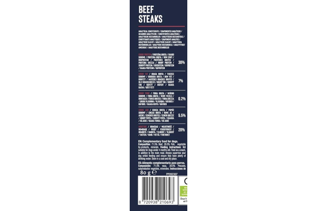 Pet People Beef Steaks Dog Treats – Natural Grain Free Chews – 80g x 12 Bags