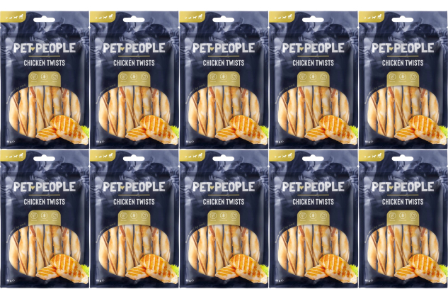 Pet People Chicken Twists Dog Treats – Grain Free Dental Chews | 6 Pieces per Pack | 10 x 80g