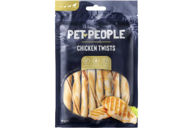 Pet People Chicken Twists Dog Treats – Grain Free Dental Chews | 6 Pieces per Pack | 10 x 80g