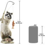 Design Toscano Masked Fisherman Raccoon Statue | Hand-Painted Garden & Home Ornament | 30.5 cm