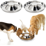 Stainless Steel Puppy Slow Feeder Bowls – 2 Pack | 11.5″ Non-Slip Weaning Bowls for Dogs & Cats