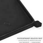 Stainless Steel Pet Feeding Bowls with Non-Slip Silicone Mat | 2 x 700 ml Bowls | Black