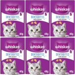 Whiskas Dentabites Cat Treats with Chicken | Dental Care Crunchy Treats | 6 x 40g