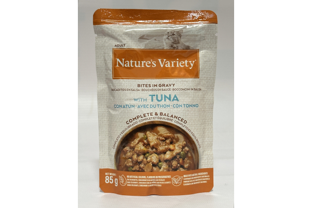 Nature’s Variety Bites in Gravy Cat Food with Tuna | Adult Complete Wet Food | 22 x 85g
