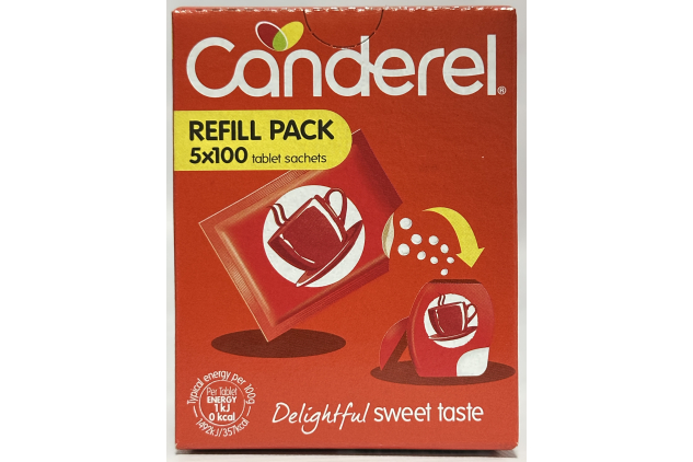 Canderel Sweetener Tablets Refill Pack – Zero Calorie Table-Top Sweetener – 5 x 100 Tablets | Pack of 6 (3,000 Tablets)