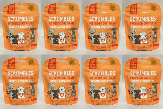 Scrumbles Softies Chicken & Duck Training Treats | Gut Friendly Dog Treats | 8 x 90g
