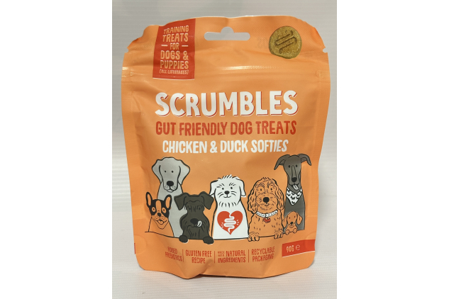 Scrumbles Softies Chicken & Duck Training Treats | Gut Friendly Dog Treats | 8 x 90g