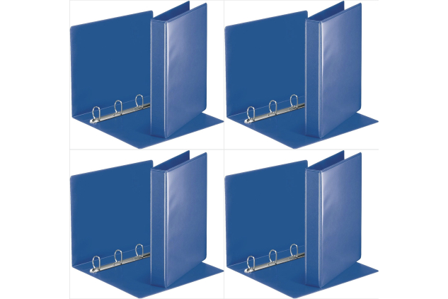 Esselte Essentials Presentation Binder PVC 3cm Ring A4 Blue – Pack of 4