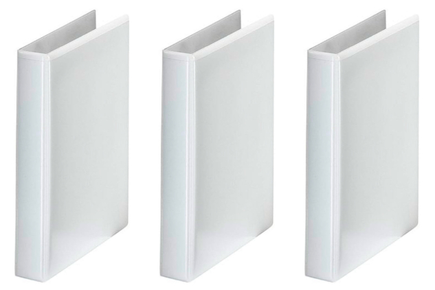 Esselte Essentials A5 Presentation Binder White | 2.5cm D-Ring | Pack of 3