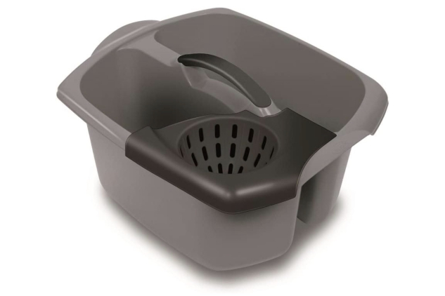 Addis Double Bucket with Removable Wringer | 10L Graphite Cleaning Caddy | UK Made