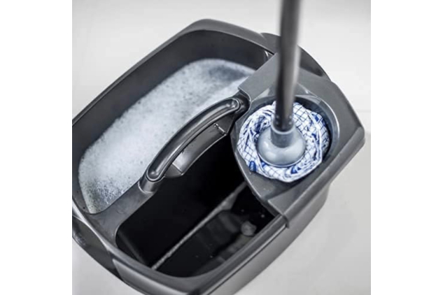 Addis Double Bucket with Removable Wringer | 10L Graphite Cleaning Caddy | UK Made