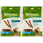 WHIMZEES Veggie Sausage Dog Dental Chews Size S | Small Breed | 28 Pieces | Pack Of 2