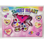 KreativeKraft Sweet Heart Make Up Compact Case for Girls | Kids Makeup Set | 20-Piece Heart-Shaped Palette | Age 7+
