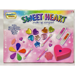 KreativeKraft Sweet Heart Make Up Compact Case for Girls | Kids Makeup Set | 20-Piece Heart-Shaped Palette | Age 7+