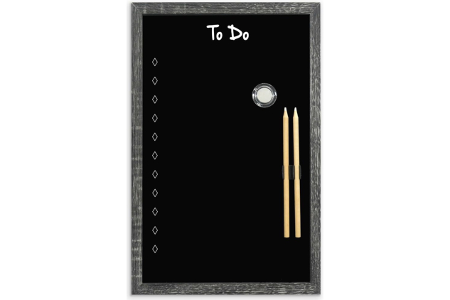 Magnetic To Do Chalkboard with Charcoal Frame | 28 x 43 cm