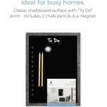 Magnetic To Do Chalkboard with Charcoal Frame | 28 x 43 cm