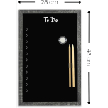 Magnetic To Do Chalkboard with Charcoal Frame | 28 x 43 cm