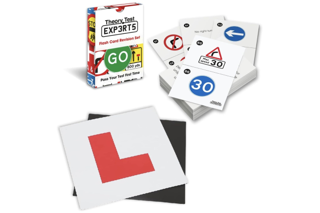 Theory Test Road Signs Flash Cards & Magnetic L Plates | DVSA Based | 128 Cards + 2 Plates