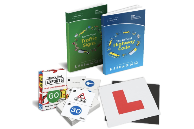 Highway Code 2025 UK + Know Your Traffic Signs 2025 | Flash Cards & L Plates Set