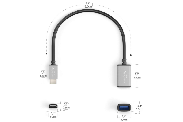 USB-C to USB-A OTG Adapter Cable – USB 3.0 SuperSpeed | 0.15 m