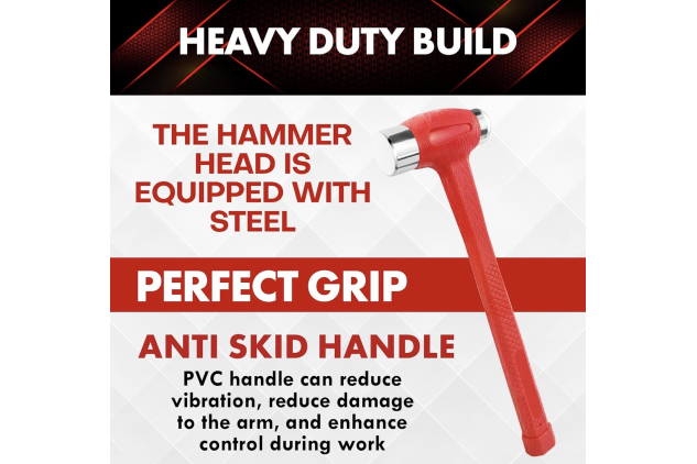 Dead Blow Hammer – Dual Head Ball Peen & Flat Face, Non-Slip Handle | 24oz (1.5lb)