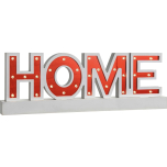 Pre-Lit HOME Mirror Sign with Base – Christmas LED Decoration | Red Wood | 38 cm
