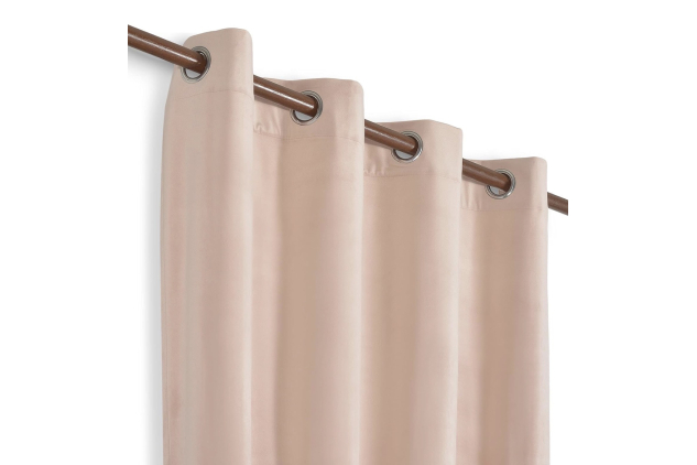 Mobexpert Future Velvet Eyelet Curtains Pink | 145 x 260 cm | Pair