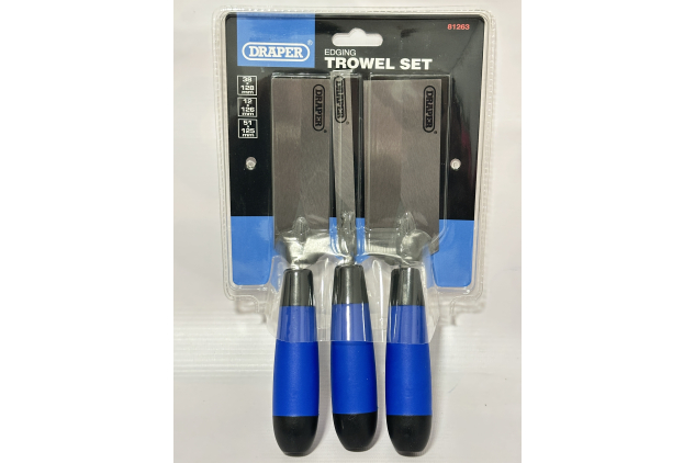Draper Edging Trowel Set – 3 Piece Stainless Steel Brick & Plaster Tools