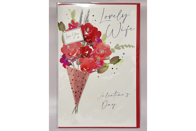 Valentine's Day Card For Wife - Flower Bouquet Design