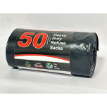 Black Refuse Sacks – 50 Bin Bags, 90 Litre (100 Gauge / 25 Micron)