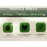 Super Heavy Duty Black Refuse Sacks Bags – 100 Litre | Pack of 50