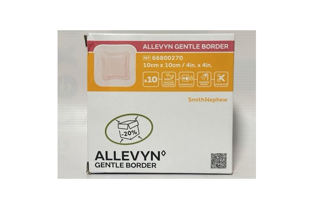 ALLEVYN Gentle Border Silicone Foam Dressing 10cm x 10cm Pack of 10
