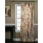 Ellis Curtain Balmoral Floral Curtain Panel Red 48 x 63 Rod Pocket