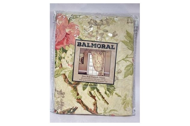 Ellis Curtain Balmoral Floral Curtain Panel Red 48 x 63 Rod Pocket
