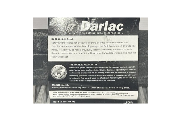 Darlac DP571 Soft Brush Broom Swop Top Window Conservatory Greenhouse Cleaner