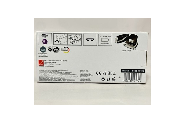 Leitz WOW Electric Stapler 10 Sheet Capacity Battery Powered Black 55661095