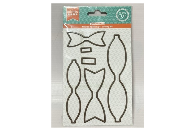 Artemio Happy Cut Bow & Label Cutting Die Set Compatible with All Machines