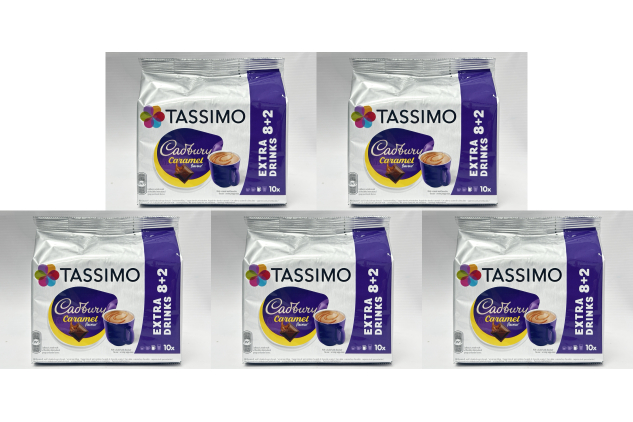 Tassimo Cadbury Caramel Hot Chocolate Pods 5 x 160g | 50 Servings